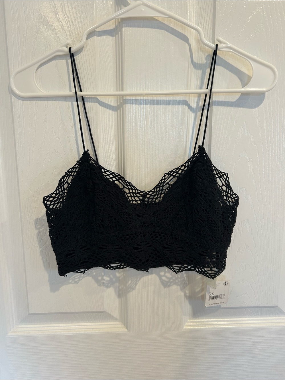 Free People Black Crochet Lace Bralette Top